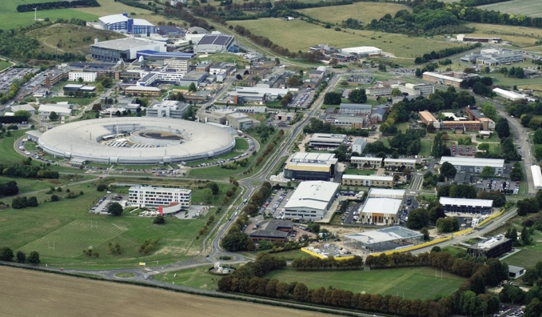 Aerial view of the Harwell Campus in Oxfordshire, UK.