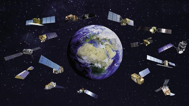 Graphic representation of EO satellites.
