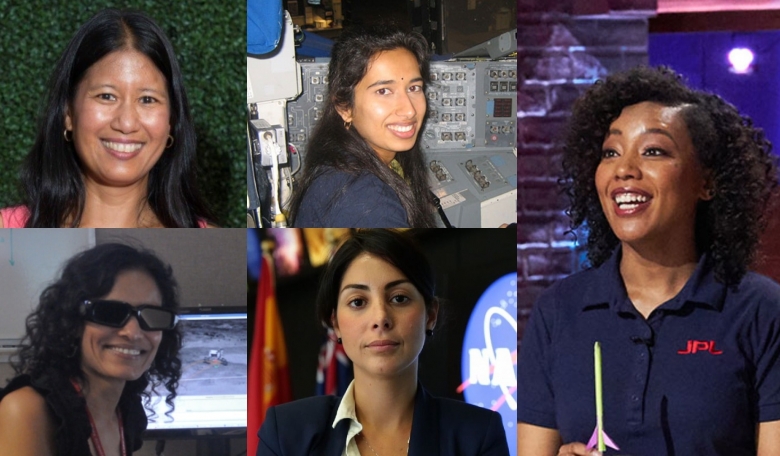 Women of NASA (top from left): Dr Swati Mohan (NASA) and, Dr Moogega Cooper (NBC Universal) and (centre from left): MiMi Aung [National Academy of Engineering]and Dr Vandana Verma (IEEE), with (bottom): Diana Trujillo (NASA).