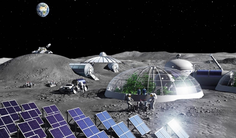  Artist’s impression of a sustainable Moon base concept.