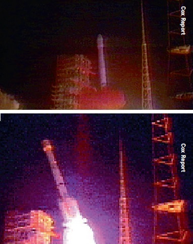 Images of the failure of the Long March rocket carrying Intelsat-708 on 15 February 1996.