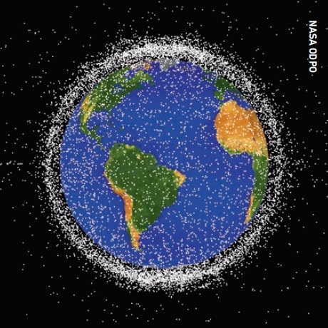 The low Earth orbit region of space, within 2,000 km of Earth’s surface