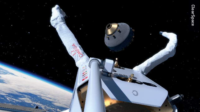 Artistic impression of the servicer approaching the VESPA for the ClearSpace-1 mission