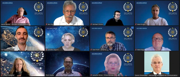 Members of Asgardia’s government meeting via Zoom.