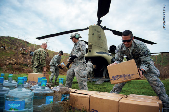 US service members provide humanitarian support