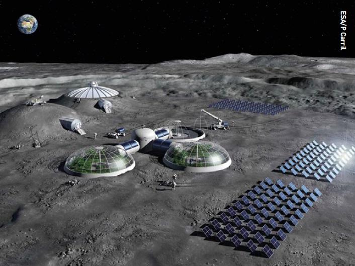 Artist impression of a lunar outpost.