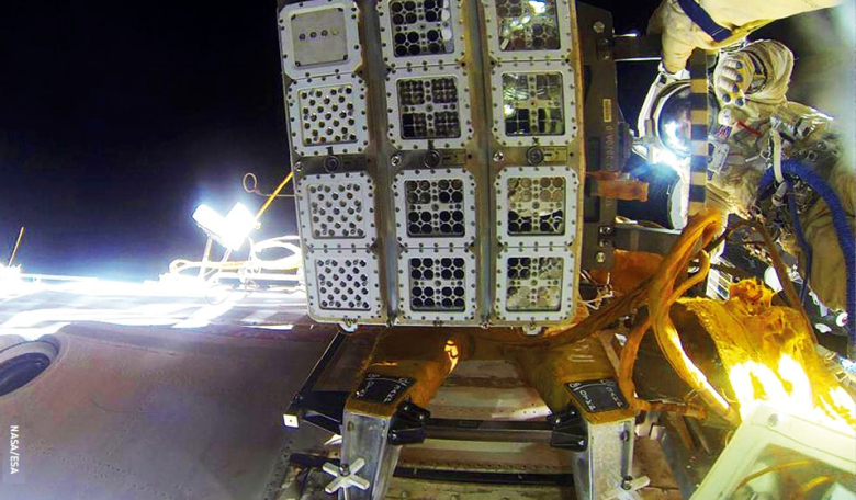 ESA s Expose-R2 experiment was retrieved by cosmonauts from the outside of the Zveda module on the International Space Station during a spacewalk in February 2016.