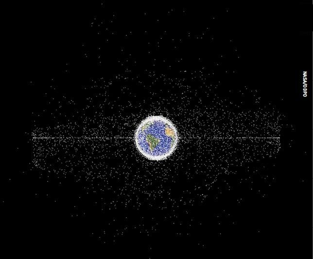 Graphic representing the crowding of Earth s orbital environment
