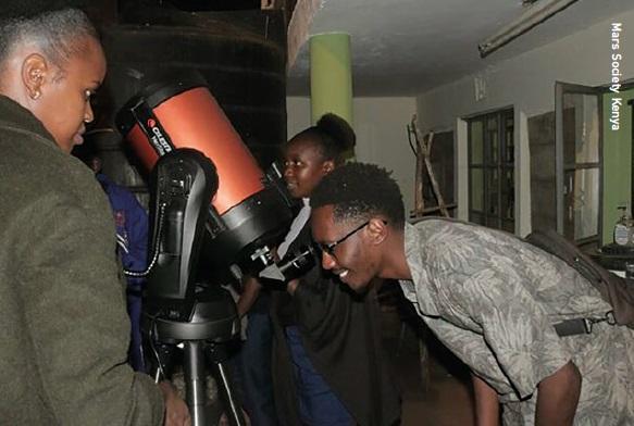 Mars Society Kenya engaging the public at the World Astronomy Day event in Kenya