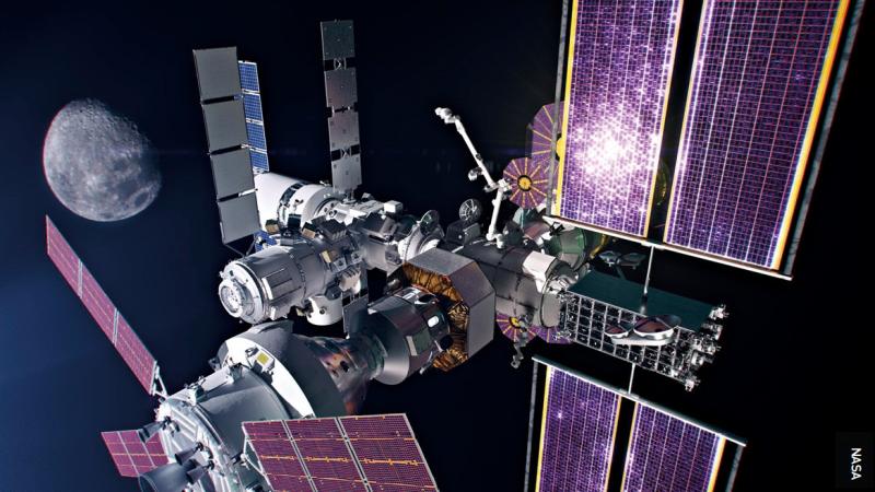 An artist’s impression showing the full configuration of NASA’s lunar gateway.
