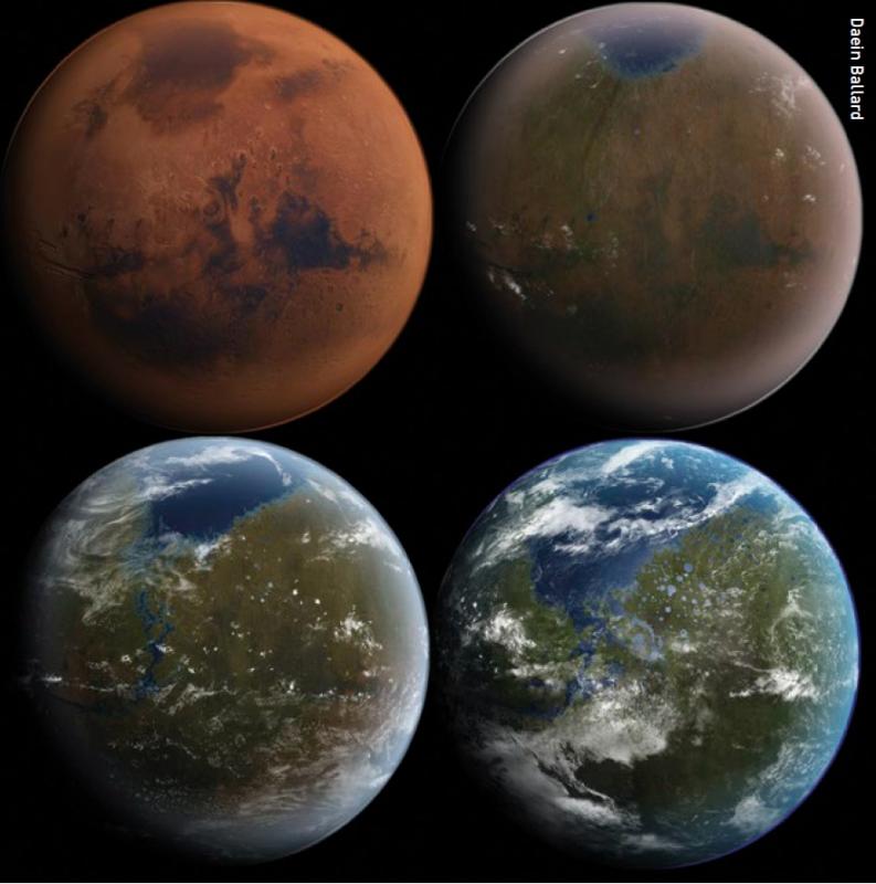 Artist’s impression of a terraformed Mars.