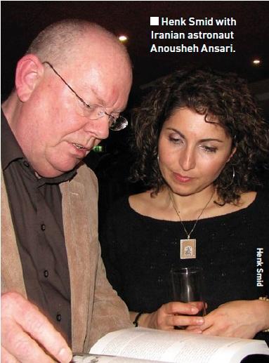 Henk Smid with Iranian astronaut Anousheh Ansari.