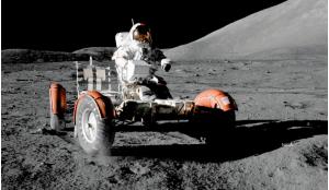 1 – Astronaut Gene Cernan test-drives the stripped down LRV-3 on the Apollo 17 mission.
