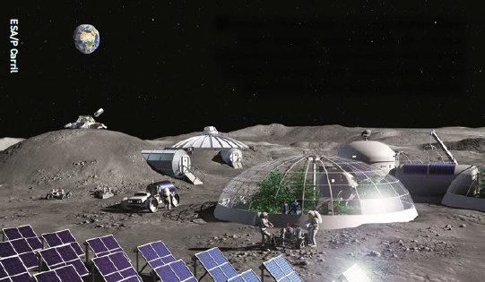 Artist’s impression of a sustainable Moon base concept.