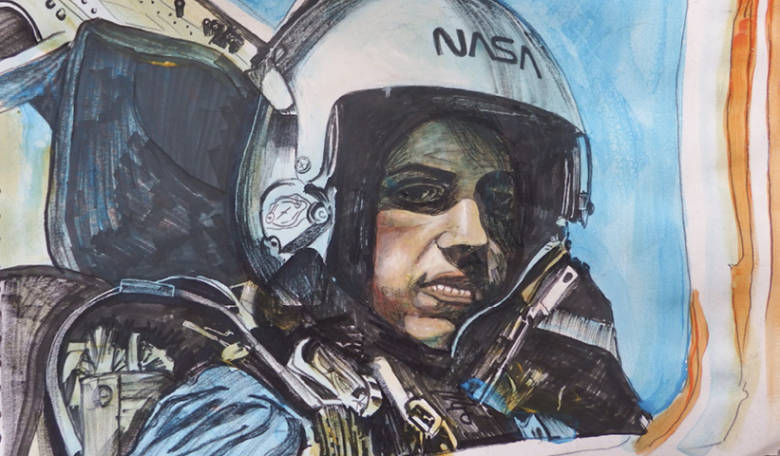 Portrait of astronaut and former director of the Johnson Space Center, Ellen Ochoa who in 1993 became the first Latina woman to go to space when she served on a nine-day mission aboard the Space Shuttle Discovery.