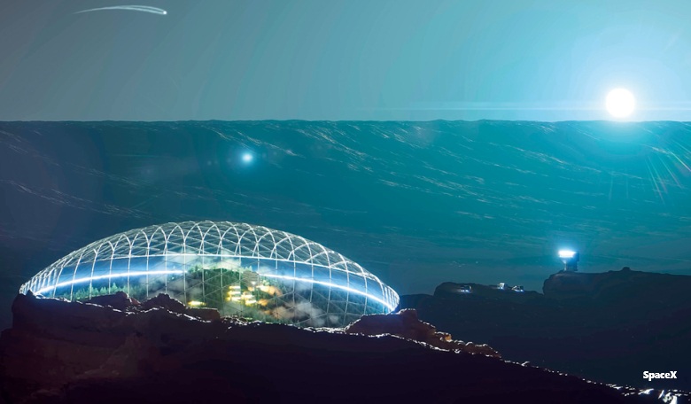 SpaceX Mars Base Alpha from Elon Musk’s Starship update 2022.