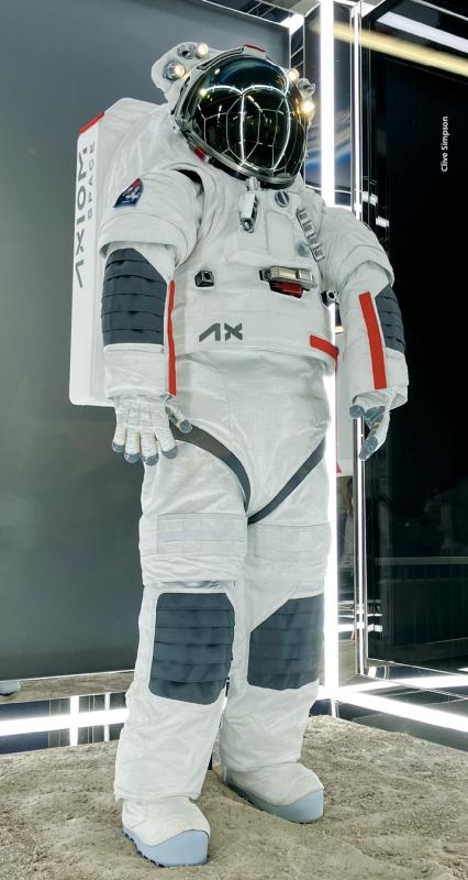 Axiom lunar EVA suit as unveiled at the IAC in Milan in 2024.
