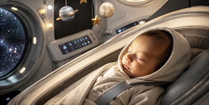 It goes without saying that a baby born in microgravity would need to be securely fastened.