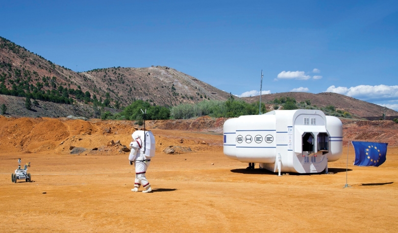 MOONWALK Rio Tinto Mars exploration mission simulations including astronaut-robot interaction, habitat ingress/egress and the Self-deployable Habitat for Extreme Environments (SHEE).