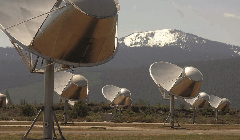 The Allen Telescope array, California, which is part of the search for extraterrestrial intelligence. SETI Institute