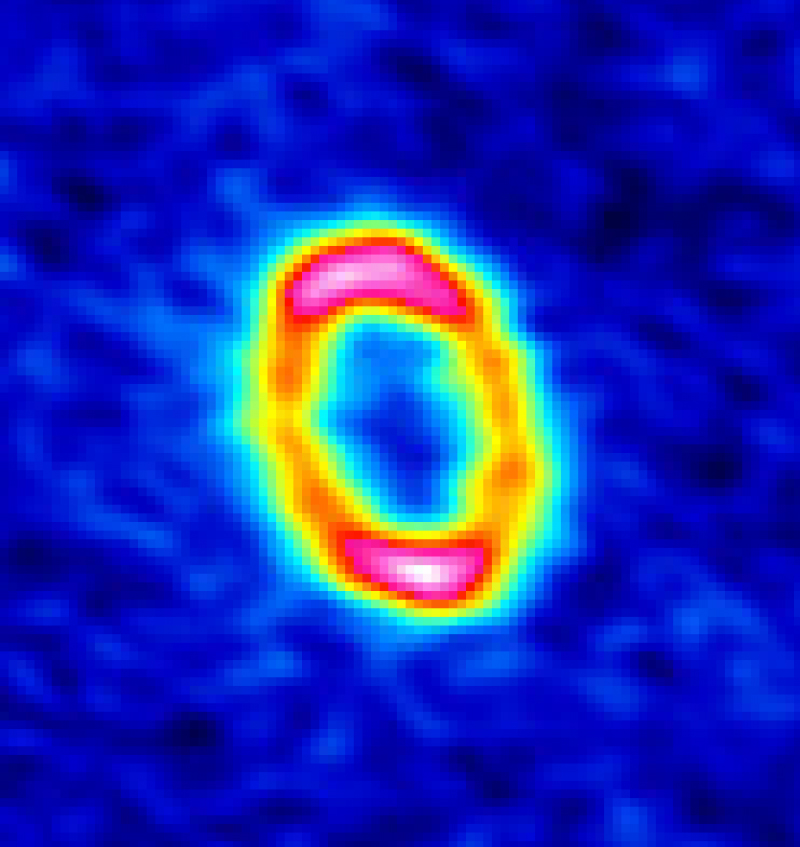Image taken by ALMA of the dust ring that surrounds the young star Sz 91. This ring is primarily made up of mm-sized dust particles.