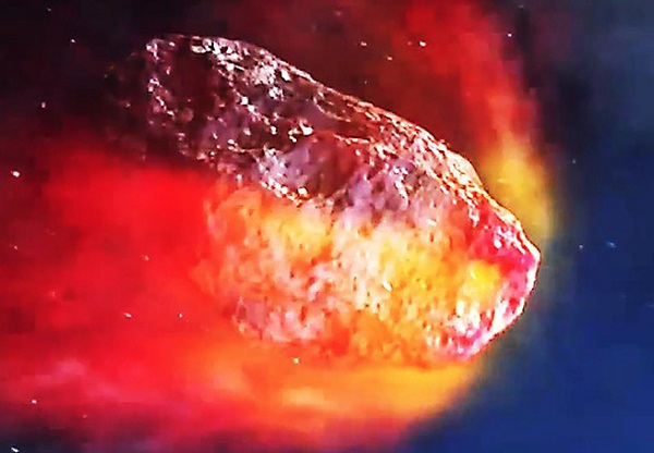 Artist’s impression of an asteroid entering Earth’s atmosphere